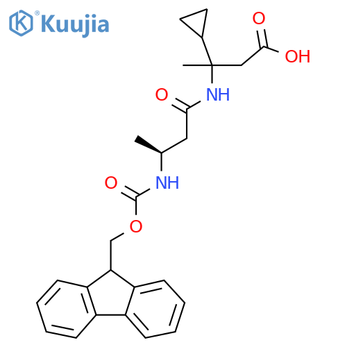 3-cyclopropyl-3-(3S)-3-({(9H-fluoren-9-yl)methoxycarbonyl}amino)butanamidobutanoic acid structure