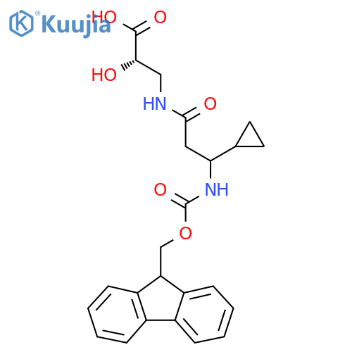 (2S)-3-3-cyclopropyl-3-({(9H-fluoren-9-yl)methoxycarbonyl}amino)propanamido-2-hydroxypropanoic acid structure