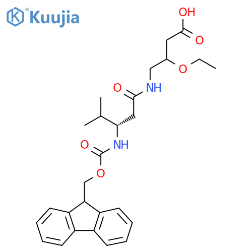 3-ethoxy-4-(3S)-3-({(9H-fluoren-9-yl)methoxycarbonyl}amino)-4-methylpentanamidobutanoic acid structure