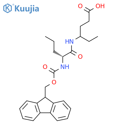 4-(2R)-2-({(9H-fluoren-9-yl)methoxycarbonyl}amino)pentanamidohexanoic acid structure