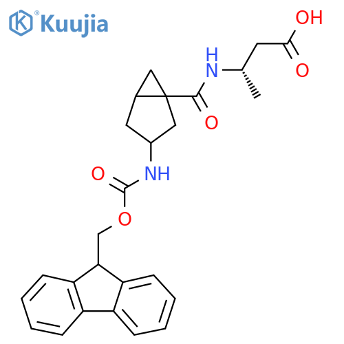 (3S)-3-{3-({(9H-fluoren-9-yl)methoxycarbonyl}amino)bicyclo3.1.0hexan-1-ylformamido}butanoic acid structure