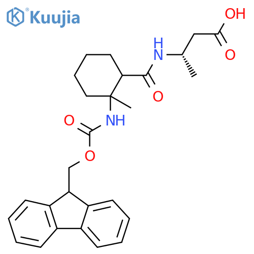 (3S)-3-{2-({(9H-fluoren-9-yl)methoxycarbonyl}amino)-2-methylcyclohexylformamido}butanoic acid structure