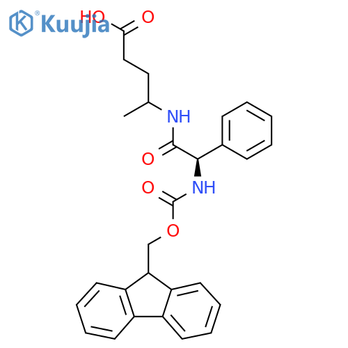 4-(2R)-2-({(9H-fluoren-9-yl)methoxycarbonyl}amino)-2-phenylacetamidopentanoic acid structure