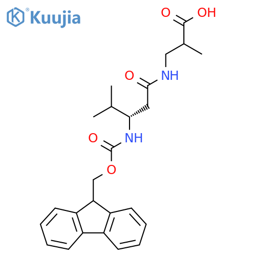 3-(3S)-3-({(9H-fluoren-9-yl)methoxycarbonyl}amino)-4-methylpentanamido-2-methylpropanoic acid structure