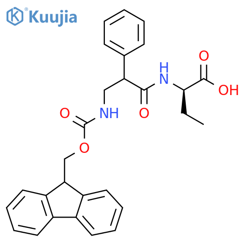 (2R)-2-3-({(9H-fluoren-9-yl)methoxycarbonyl}amino)-2-phenylpropanamidobutanoic acid structure