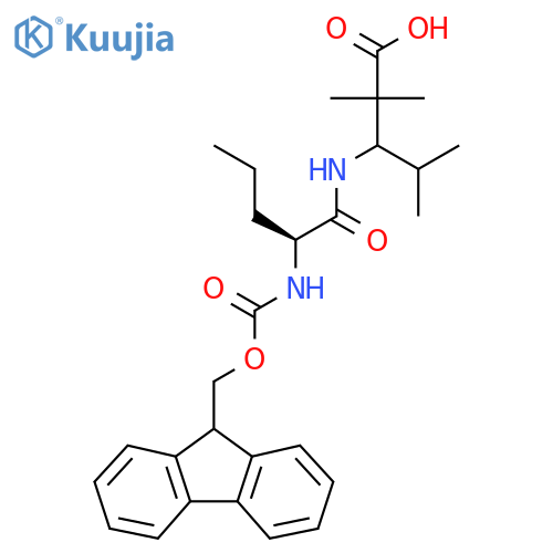 3-(2S)-2-({(9H-fluoren-9-yl)methoxycarbonyl}amino)pentanamido-2,2,4-trimethylpentanoic acid structure