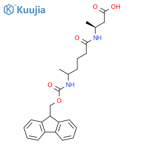 (3S)-3-5-({(9H-fluoren-9-yl)methoxycarbonyl}amino)hexanamidobutanoic acid structure
