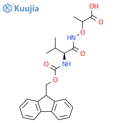 2-{(2S)-2-({(9H-fluoren-9-yl)methoxycarbonyl}amino)-3-methylbutanamidooxy}propanoic acid structure