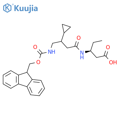 (3S)-3-3-cyclopropyl-4-({(9H-fluoren-9-yl)methoxycarbonyl}amino)butanamidopentanoic acid structure
