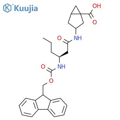 3-(3S)-3-({(9H-fluoren-9-yl)methoxycarbonyl}amino)hexanamidobicyclo3.1.0hexane-1-carboxylic acid structure