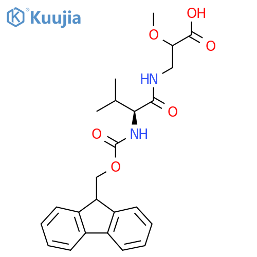3-(2S)-2-({(9H-fluoren-9-yl)methoxycarbonyl}amino)-3-methylbutanamido-2-methoxypropanoic acid structure