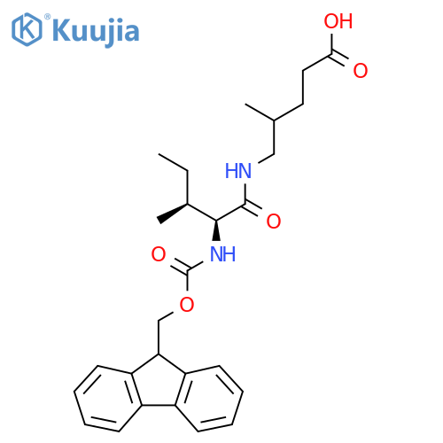 5-(2S,3S)-2-({(9H-fluoren-9-yl)methoxycarbonyl}amino)-3-methylpentanamido-4-methylpentanoic acid structure