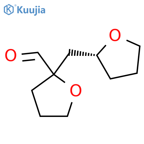 2-{(2R)-oxolan-2-ylmethyl}oxolane-2-carbaldehyde structure
