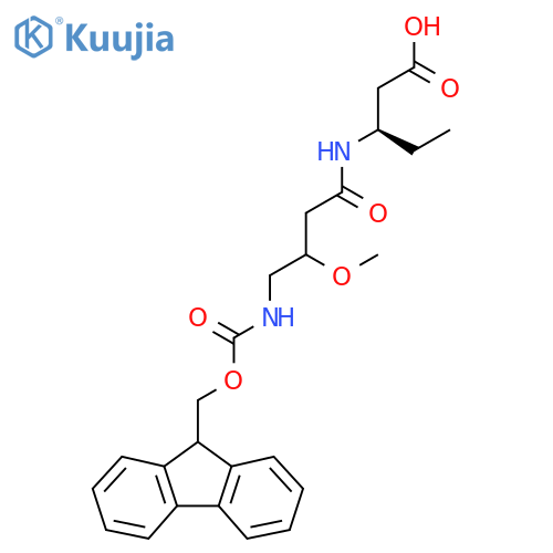 (3R)-3-4-({(9H-fluoren-9-yl)methoxycarbonyl}amino)-3-methoxybutanamidopentanoic acid structure