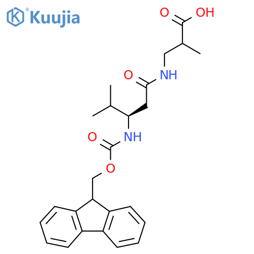 3-(3R)-3-({(9H-fluoren-9-yl)methoxycarbonyl}amino)-4-methylpentanamido-2-methylpropanoic acid structure