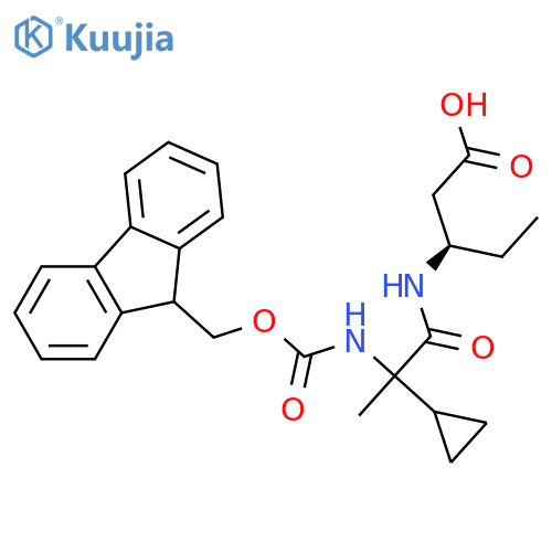 (3R)-3-2-cyclopropyl-2-({(9H-fluoren-9-yl)methoxycarbonyl}amino)propanamidopentanoic acid structure