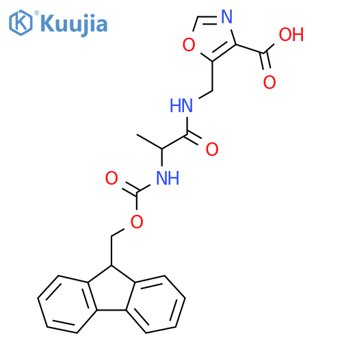 5-{2-({(9H-fluoren-9-yl)methoxycarbonyl}amino)propanamidomethyl}-1,3-oxazole-4-carboxylic acid structure