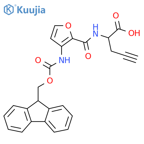 2-{3-({(9H-fluoren-9-yl)methoxycarbonyl}amino)furan-2-ylformamido}pent-4-ynoic acid structure