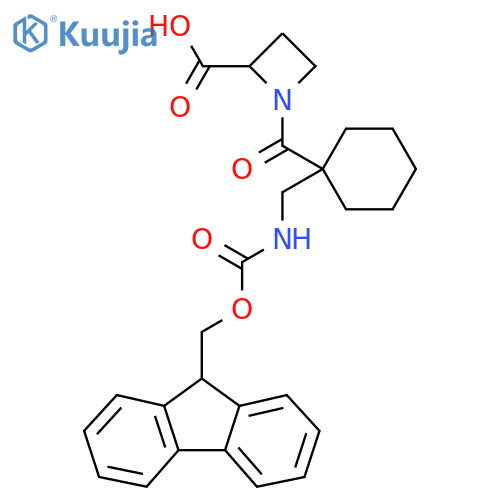 1-{1-({(9H-fluoren-9-yl)methoxycarbonyl}amino)methylcyclohexanecarbonyl}azetidine-2-carboxylic acid structure