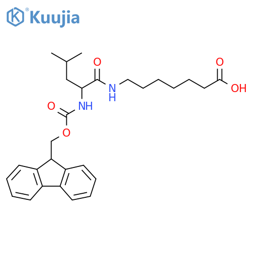 7-2-({(9H-fluoren-9-yl)methoxycarbonyl}amino)-4-methylpentanamidoheptanoic acid structure