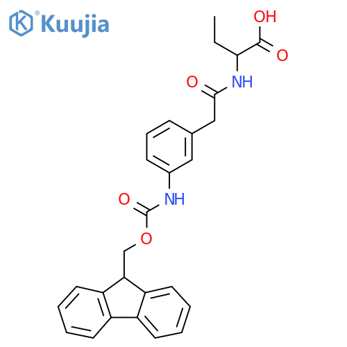 2-{2-3-({(9H-fluoren-9-yl)methoxycarbonyl}amino)phenylacetamido}butanoic acid structure
