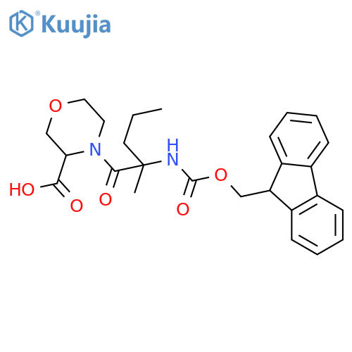 4-2-({(9H-fluoren-9-yl)methoxycarbonyl}amino)-2-methylpentanoylmorpholine-3-carboxylic acid structure