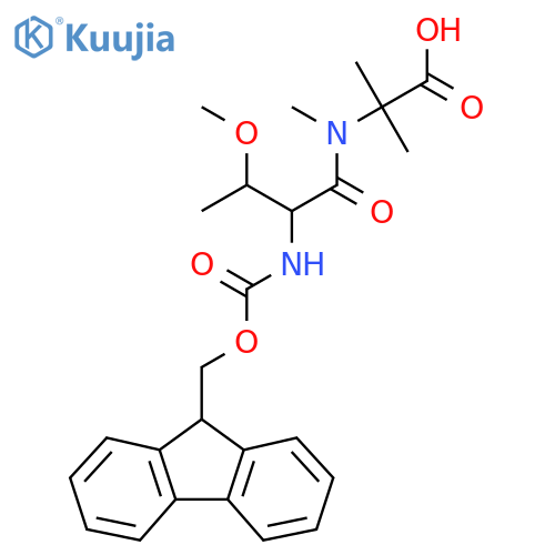 2-2-({(9H-fluoren-9-yl)methoxycarbonyl}amino)-3-methoxy-N-methylbutanamido-2-methylpropanoic acid structure