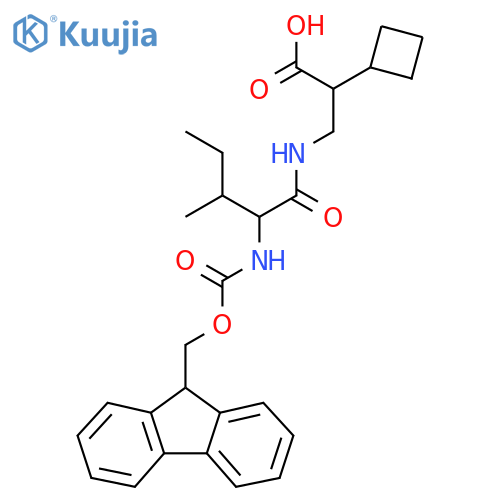2-cyclobutyl-3-2-({(9H-fluoren-9-yl)methoxycarbonyl}amino)-3-methylpentanamidopropanoic acid structure