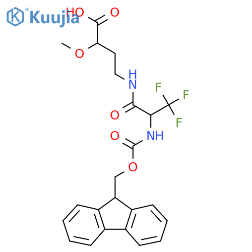 4-2-({(9H-fluoren-9-yl)methoxycarbonyl}amino)-3,3,3-trifluoropropanamido-2-methoxybutanoic acid structure