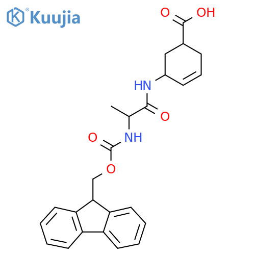 5-2-({(9H-fluoren-9-yl)methoxycarbonyl}amino)propanamidocyclohex-3-ene-1-carboxylic acid structure