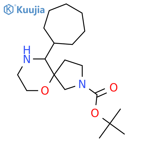 tert-butyl 10-cycloheptyl-6-oxa-2,9-diazaspiro4.5decane-2-carboxylate structure