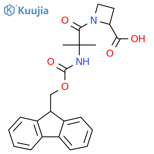 1-2-({(9H-fluoren-9-yl)methoxycarbonyl}amino)-2-methylpropanoylazetidine-2-carboxylic acid structure