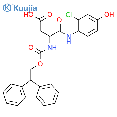 3-(2-chloro-4-hydroxyphenyl)carbamoyl-3-({(9H-fluoren-9-yl)methoxycarbonyl}amino)propanoic acid structure