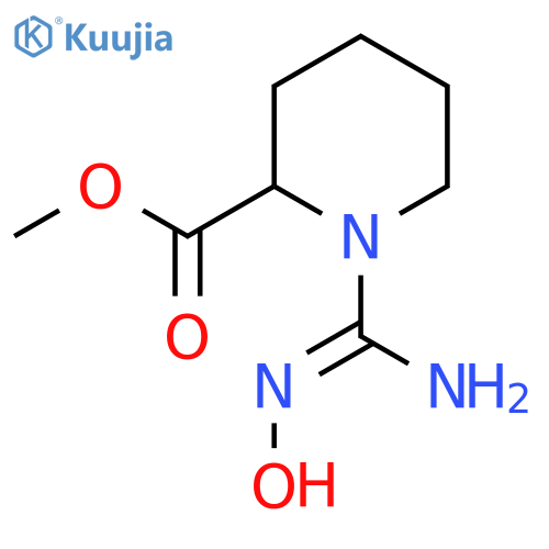 methyl 1-(N-hydroxycarbamimidoyl)piperidine-2-carboxylate structure