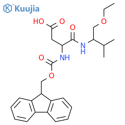 3-(1-ethoxy-3-methylbutan-2-yl)carbamoyl-3-({(9H-fluoren-9-yl)methoxycarbonyl}amino)propanoic acid structure