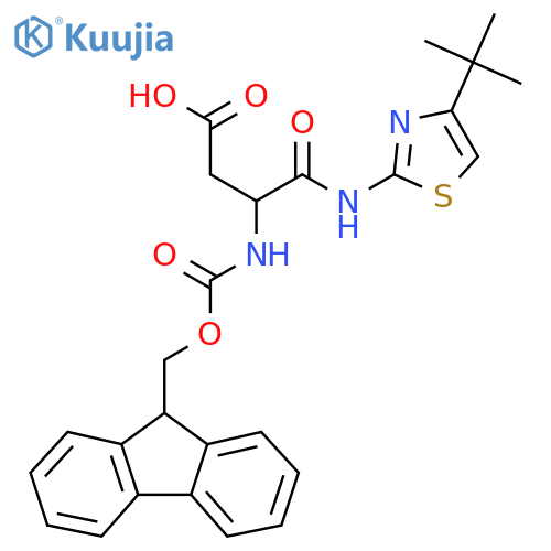 3-(4-tert-butyl-1,3-thiazol-2-yl)carbamoyl-3-({(9H-fluoren-9-yl)methoxycarbonyl}amino)propanoic acid structure