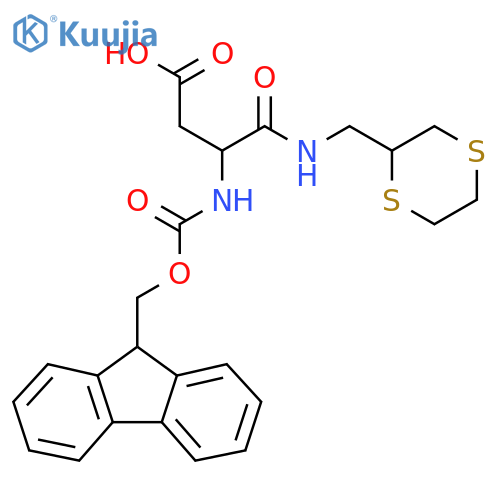 3-{(1,4-dithian-2-yl)methylcarbamoyl}-3-({(9H-fluoren-9-yl)methoxycarbonyl}amino)propanoic acid structure