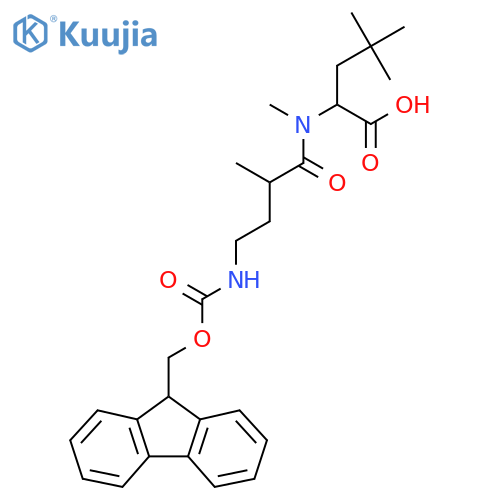 2-4-({(9H-fluoren-9-yl)methoxycarbonyl}amino)-N,2-dimethylbutanamido-4,4-dimethylpentanoic acid structure