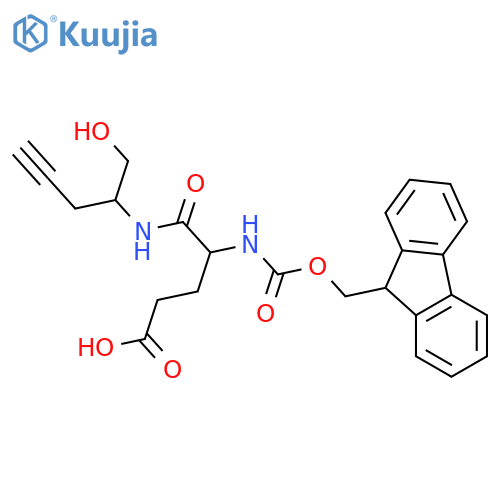 4-({(9H-fluoren-9-yl)methoxycarbonyl}amino)-4-(1-hydroxypent-4-yn-2-yl)carbamoylbutanoic acid structure