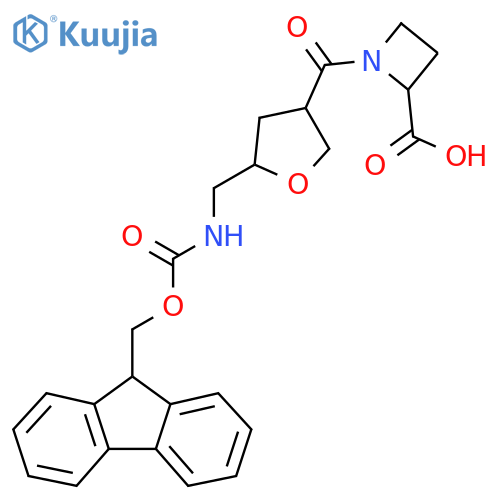 1-{5-({(9H-fluoren-9-yl)methoxycarbonyl}amino)methyloxolane-3-carbonyl}azetidine-2-carboxylic acid structure