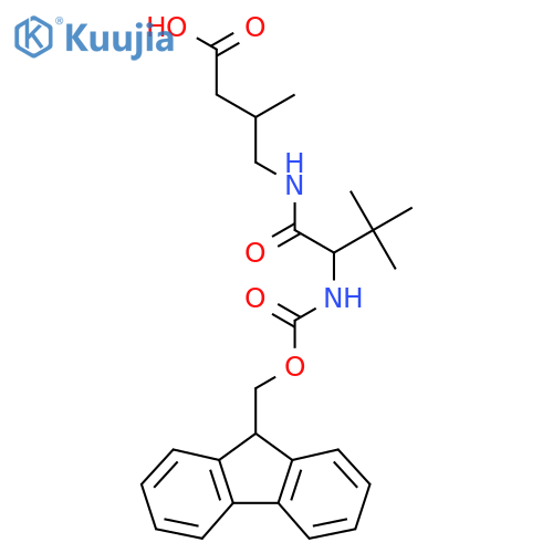 4-2-({(9H-fluoren-9-yl)methoxycarbonyl}amino)-3,3-dimethylbutanamido-3-methylbutanoic acid structure