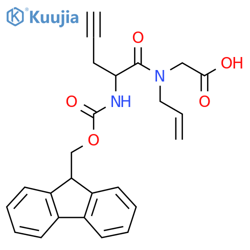 2-2-({(9H-fluoren-9-yl)methoxycarbonyl}amino)-N-(prop-2-en-1-yl)pent-4-ynamidoacetic acid structure