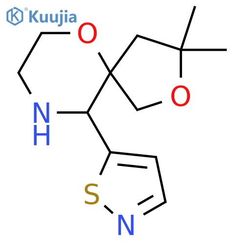3,3-dimethyl-10-(1,2-thiazol-5-yl)-2,6-dioxa-9-azaspiro4.5decane structure