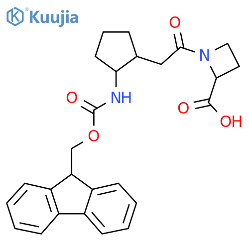 1-{2-2-({(9H-fluoren-9-yl)methoxycarbonyl}amino)cyclopentylacetyl}azetidine-2-carboxylic acid structure