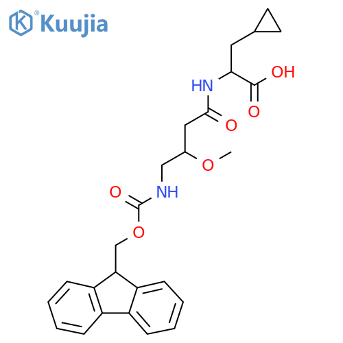 3-cyclopropyl-2-4-({(9H-fluoren-9-yl)methoxycarbonyl}amino)-3-methoxybutanamidopropanoic acid structure