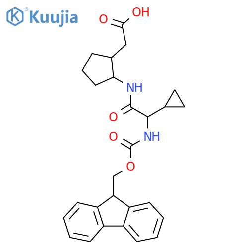 2-{2-2-cyclopropyl-2-({(9H-fluoren-9-yl)methoxycarbonyl}amino)acetamidocyclopentyl}acetic acid structure