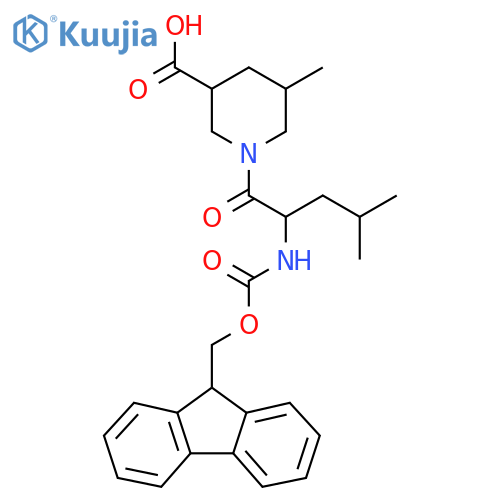 1-2-({(9H-fluoren-9-yl)methoxycarbonyl}amino)-4-methylpentanoyl-5-methylpiperidine-3-carboxylic acid structure