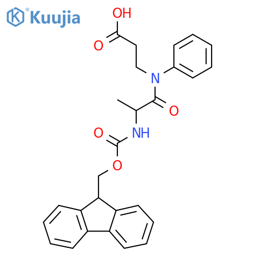 3-2-({(9H-fluoren-9-yl)methoxycarbonyl}amino)-N-phenylpropanamidopropanoic acid structure