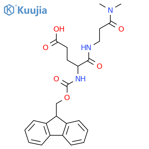 4-{2-(dimethylcarbamoyl)ethylcarbamoyl}-4-({(9H-fluoren-9-yl)methoxycarbonyl}amino)butanoic acid structure