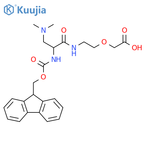2-{2-3-(dimethylamino)-2-({(9H-fluoren-9-yl)methoxycarbonyl}amino)propanamidoethoxy}acetic acid structure